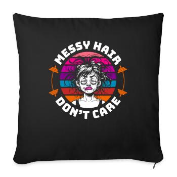 Haltérophilie Haltérophilie Cheveux - Housse de coussin décorative 45 x 45 cm - noir - Devant