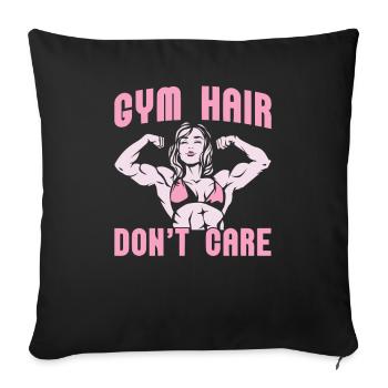 Haltérophilie Haltérophilie Cheveux - Housse de coussin décorative 45 x 45 cm - noir - Devant