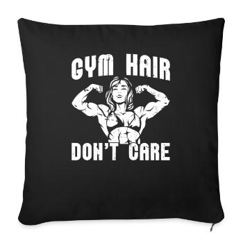 Haltérophilie Haltérophilie Cheveux - Housse de coussin décorative 45 x 45 cm - noir - Devant