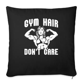Weightlifting Weightlifting Hair - Sofa pillowcase 17,3'' x 17,3'' (45 x 45 cm) - black - Front