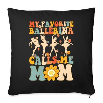 Ma ballerine préférée m’appelle Mama Groovy Ba - Housse de coussin décorative 45 x 45 cm - noir - Devant
