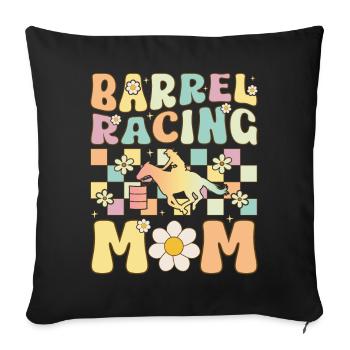 Barrel Racing Mom Groovy Weibliche Barrel Racer Ro - Sofakissenbezug 45 x 45 cm - Schwarz - Vorne