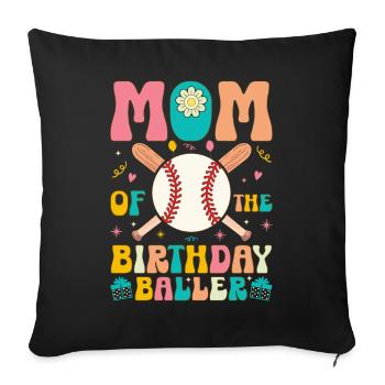 Mother's Birthday Baller Groovy Baseball Base - Sofa pillowcase 17,3'' x 17,3'' (45 x 45 cm) - black - Front