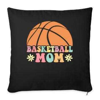 Basket-ball Maman Groovy Joueuse - Housse de coussin décorative 45 x 45 cm - noir - Devant