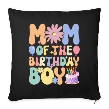 Mère de Fille D’anniversaire Groovy Maman Famille M - Housse de coussin décorative 45 x 45 cm - noir - Devant