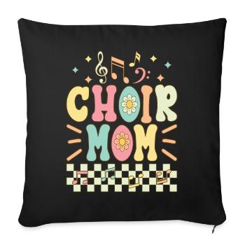 Chorale Maman Groovy Chanteur Chanteur Choriste - Housse de coussin décorative 45 x 45 cm - noir - Devant