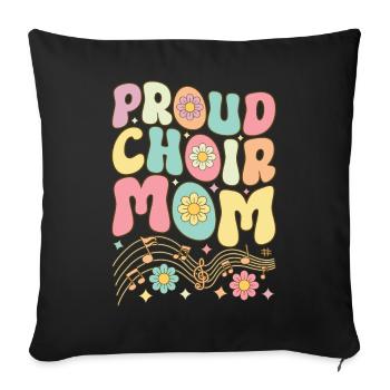 Fière Mère De Chorale Groovy Chanteur Chanteur Choriste Chanteur - Housse de coussin décorative 45 x 45 cm - noir - Devant