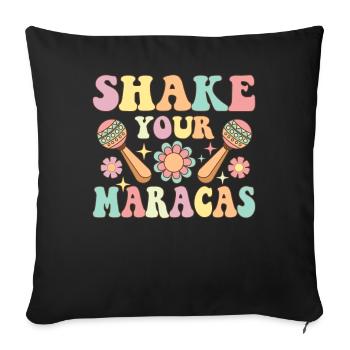 Groovy Cinco De Mayo Fiesta Mexicaine Secouant - Housse de coussin décorative 45 x 45 cm - noir - Devant
