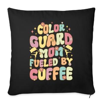 Color Guard Mom Alimenté Par Coffee Groovy Flag March - Housse de coussin décorative 45 x 45 cm - noir - Devant