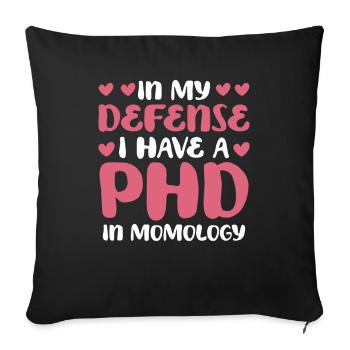 Maman Maman Drôle Drôle Maman Pour Ma Défense - Housse de coussin décorative 45 x 45 cm - noir - Devant