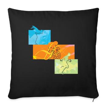 Triathlon Design Athletes Athletes - Sofa pillowcase 17,3'' x 17,3'' (45 x 45 cm) - black - Front