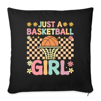 Just A Basketball Girl Groovy Female Player - Sofa pillowcase 17,3'' x 17,3'' (45 x 45 cm) - black - Front