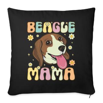 Beagle Mama Groovy Dog Mom - Sofa pillowcase 17,3'' x 17,3'' (45 x 45 cm) - black - Front