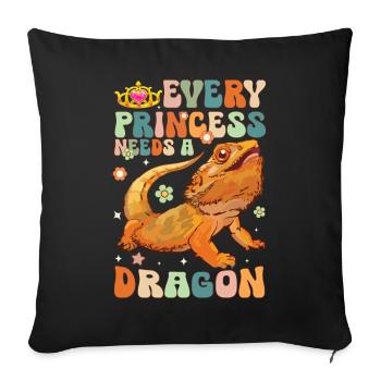 Chaque princesse a besoin d’une barbe groovy de dragon - Housse de coussin décorative 45 x 45 cm - noir - Devant