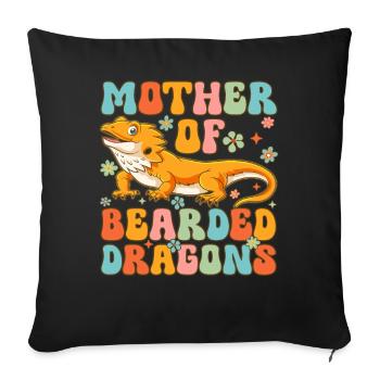 Mother of Bearded Dragon Groovy Bearded Dragon Mom - Sofa pillowcase 17,3'' x 17,3'' (45 x 45 cm) - black - Front