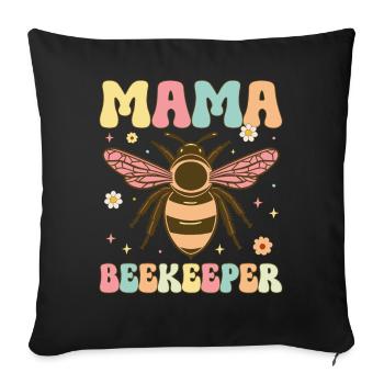 Mama Imker Groovy Beekeeper Mama Imkerei - Sofakissenbezug 45 x 45 cm - Schwarz - Vorne