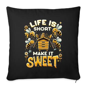 Amoureux des abeilles Apiculteurs Amis de la nature Apiculteurs - Housse de coussin décorative 45 x 45 cm - noir - Devant