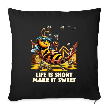 Amoureux des abeilles Apiculteurs Amis de la nature Apiculteurs - Housse de coussin décorative 45 x 45 cm - noir - Devant
