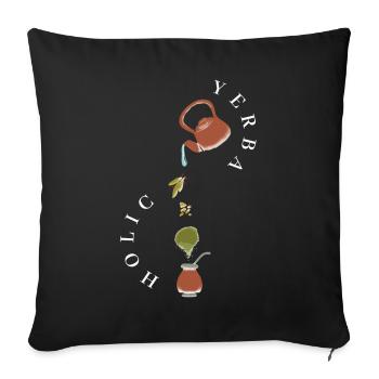 Yerba Holic Mate Tee Trinker - Sofakissenbezug 45 x 45 cm - Schwarz - Vorne
