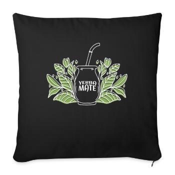 Yerba Mate Tee Trinker - Sofakissenbezug 45 x 45 cm - Schwarz - Vorne