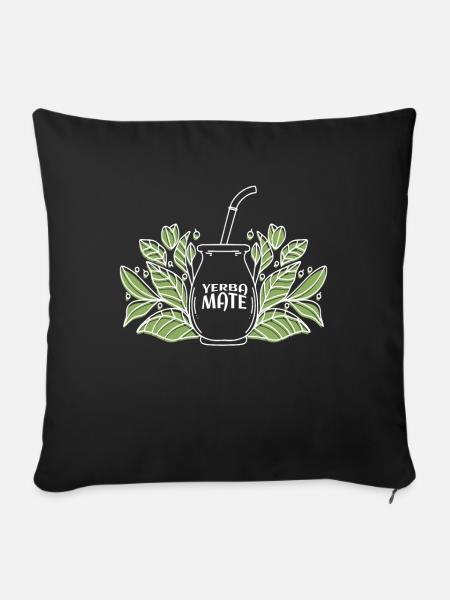 Yerba Mate Tee Trinker - Sofakissenbezug 45 x 45 cm - Schwarz