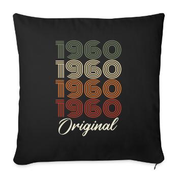 1960 Cadeau D'anniversaire Vintage Original 1960 - Housse de coussin décorative 45 x 45 cm - noir - Devant