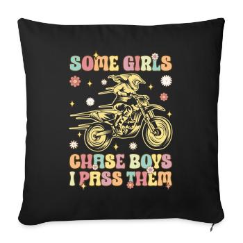 Groovy Dirt Bike Girl Female Biker Some Girls - Sofa pillowcase 17,3'' x 17,3'' (45 x 45 cm) - black - Front