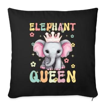 Reine de l’éléphant Groovy Éléphant Maman - Housse de coussin décorative 45 x 45 cm - noir - Devant