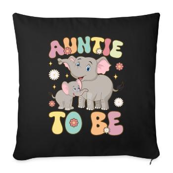 Aunt To Be Groovy Elephant Baby Shower Aunt - Sofa pillowcase 17,3'' x 17,3'' (45 x 45 cm) - black - Front