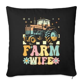 Farmer's Wife Groovy Farmer Farmer Rancher - Sofa pillowcase 17,3'' x 17,3'' (45 x 45 cm) - black - Front