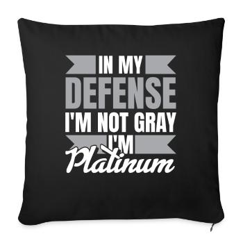 Pensioner Pension Funny Old People In My Defense - Sofa pillowcase 17,3'' x 17,3'' (45 x 45 cm) - black - Front