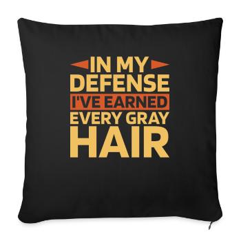 Pensioner Pension Funny Old People In My Defense - Sofa pillowcase 17,3'' x 17,3'' (45 x 45 cm) - black - Front