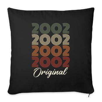 2002 Cadeau D'anniversaire Vintage Original 2002 - Housse de coussin décorative 45 x 45 cm - noir - Devant