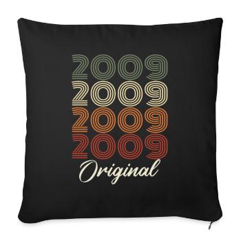 2009 Original Vintage Birthday Gift 2009 - Sofa pillowcase 17,3'' x 17,3'' (45 x 45 cm) - black - Front