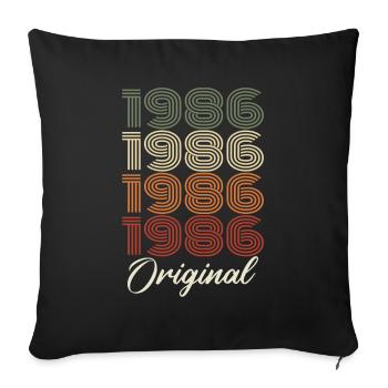 1986 Original Vintage Birthday Gift 1986 - Sofa pillowcase 17,3'' x 17,3'' (45 x 45 cm) - black - Front