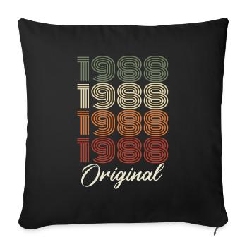 1988 Cadeau D'anniversaire Vintage Original 1988 - Housse de coussin décorative 45 x 45 cm - noir - Devant