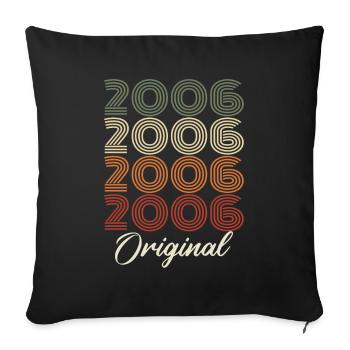 2006 Cadeau D'anniversaire Vintage Original 2006 - Housse de coussin décorative 45 x 45 cm - noir - Devant