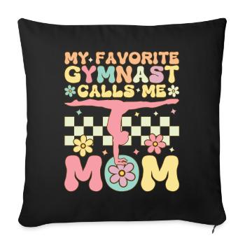 Ma gymnaste préférée m’appelle maman gymnastique Toc - Housse de coussin décorative 45 x 45 cm - noir - Devant