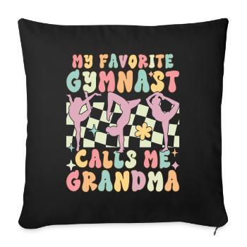 Mein Lieblingsturner nennt mich Oma Gymnastik Toch - Sofakissenbezug 45 x 45 cm - Schwarz - Vorne