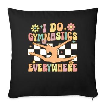 I do gymnastics everywhere Groovy Turner acrobat - Sofa pillowcase 17,3'' x 17,3'' (45 x 45 cm) - black - Front