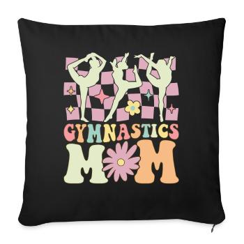 Gymnastics Mom Groovy Gymnast Acrobat - Sofa pillowcase 17,3'' x 17,3'' (45 x 45 cm) - black - Front