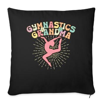 Gymnastics Granny Groovy Gymnast Acrobat - Sofa pillowcase 17,3'' x 17,3'' (45 x 45 cm) - black - Front