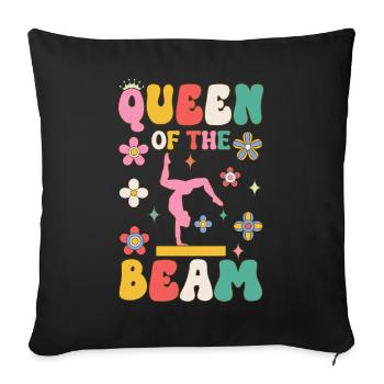 Queen of the Beam Groovy Gymnast Gymnastics Acro - Sofa pillowcase 17,3'' x 17,3'' (45 x 45 cm) - black - Front