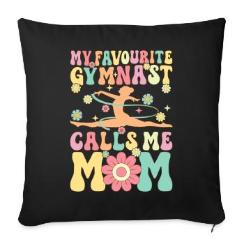 My favorite gymnast calls me Mama Groovy Gymnas - Sofa pillowcase 17,3'' x 17,3'' (45 x 45 cm) - black - Front