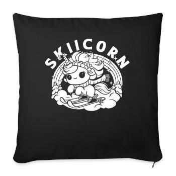 Ski Après-Ski Unicorn Skiicorn - Housse de coussin décorative 45 x 45 cm - noir - Devant
