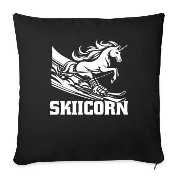Ski Après-Ski Unicorn Skiicorn - Housse de coussin décorative 45 x 45 cm - noir - Devant