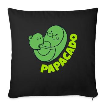 Papacado Dad Dad Father's Day Avocado - Sofa pillowcase 17,3'' x 17,3'' (45 x 45 cm) - black - Front