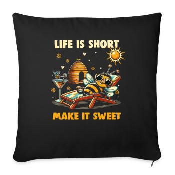 Amoureux des abeilles Apiculteurs Amis de la nature Apiculteurs - Housse de coussin décorative 45 x 45 cm - noir - Devant