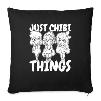 Anime Manga Chibi - Sofa pillowcase 17,3'' x 17,3'' (45 x 45 cm) - black - Front