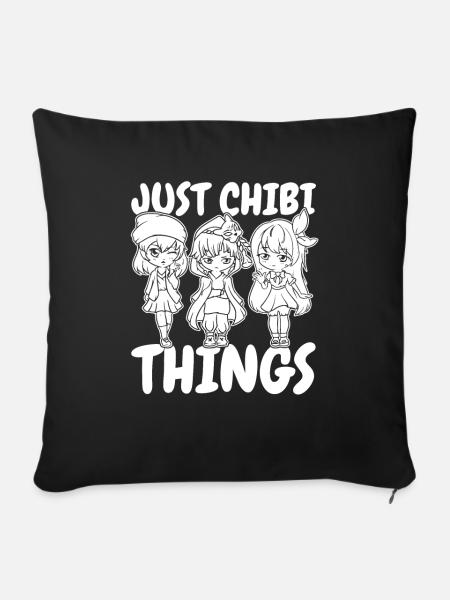 Anime Manga Chibi - Sofakissenbezug 45 x 45 cm - Schwarz